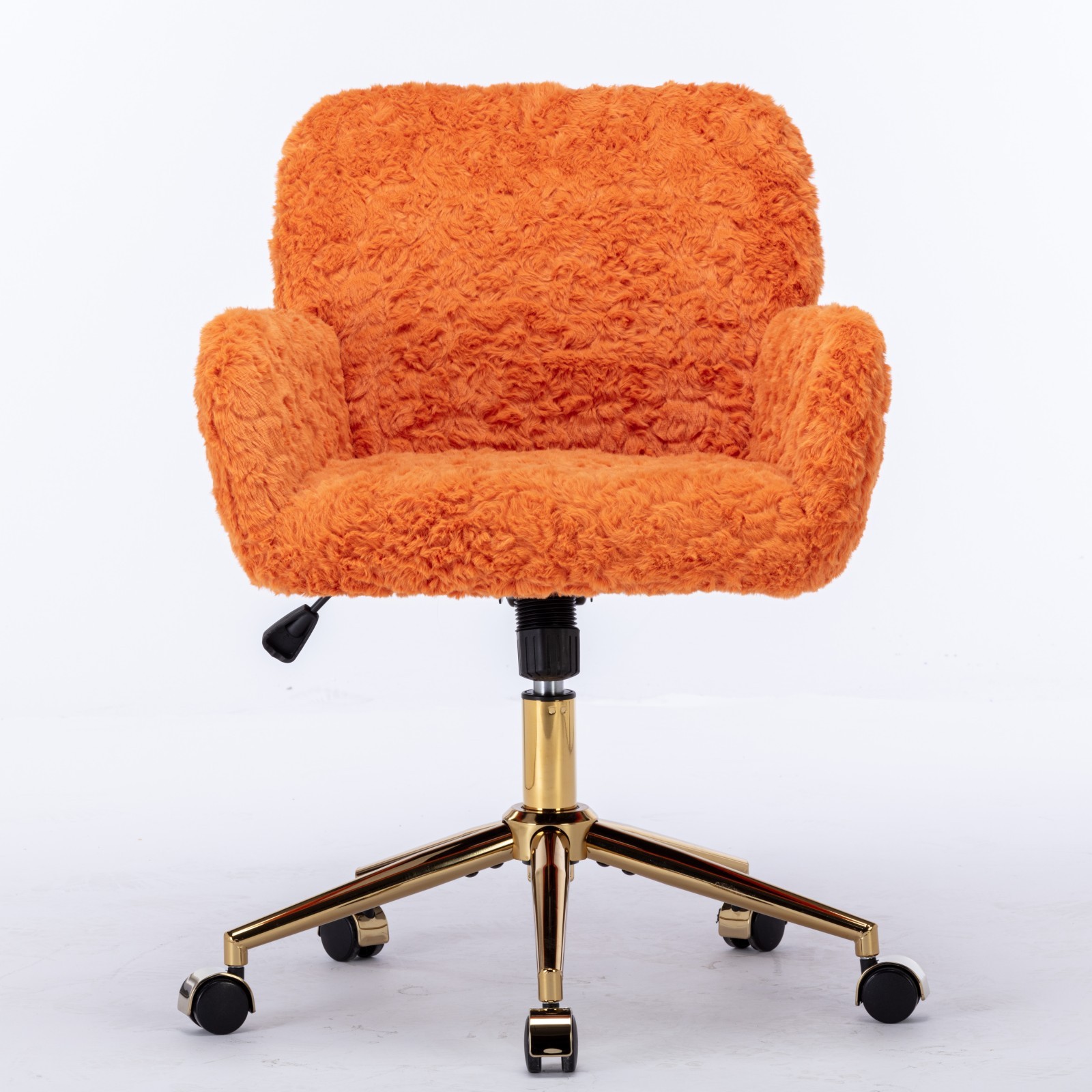 AA Furniture Office Chair,Artificial Rabbit Hair Home Office Chair With Golden