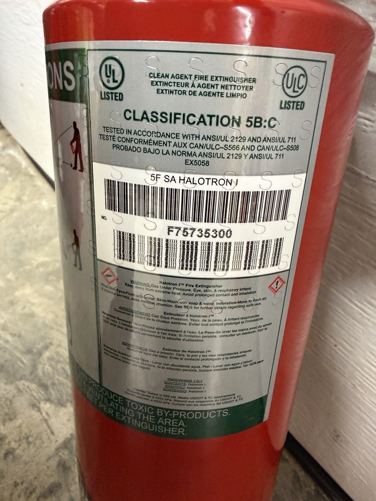 Buckeye 5 Pound 5F SA Halotron I Fire Extinguishe