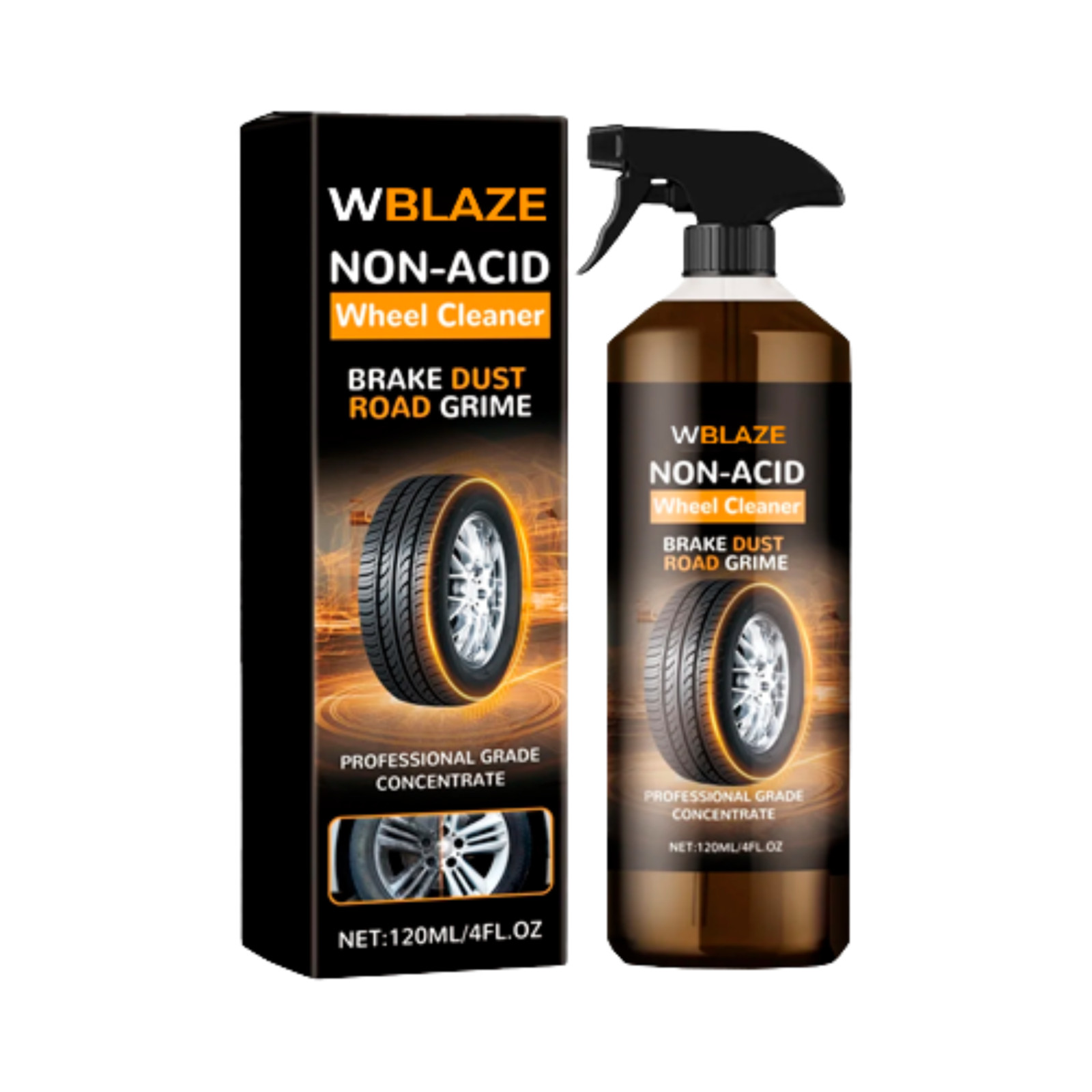 WheelBlaze Non-Acid Wheel Cleaner Spray – Brake Dust & Road Film Remover