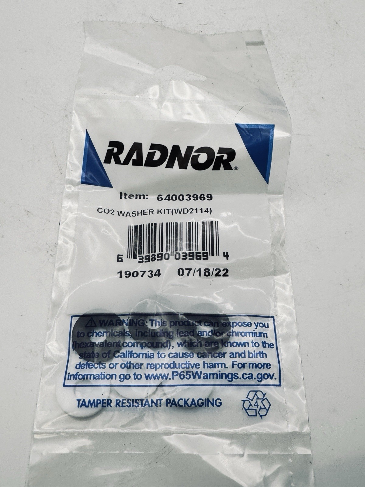 RADNOR CO2 Washer Kit (WD2114) 64003969