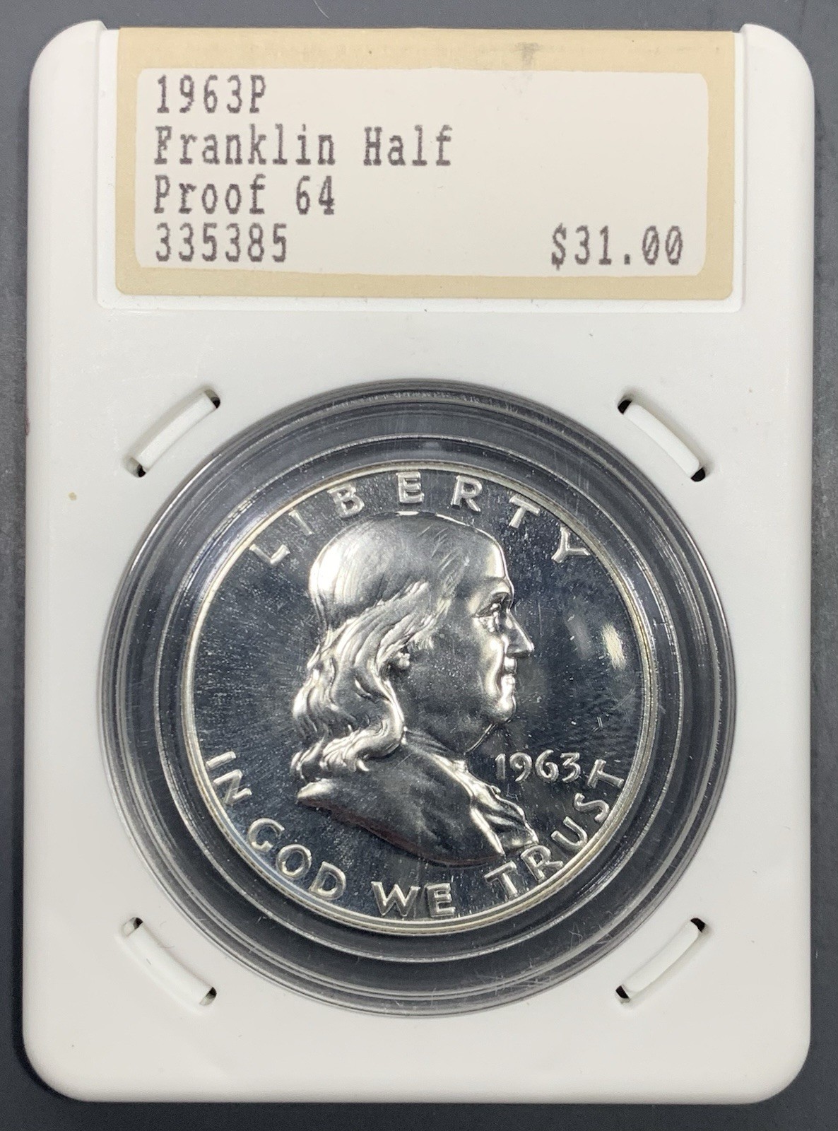 1963 Hannes Tulving Proof Franklin Half Dollar 50c - Vintage Old Holder