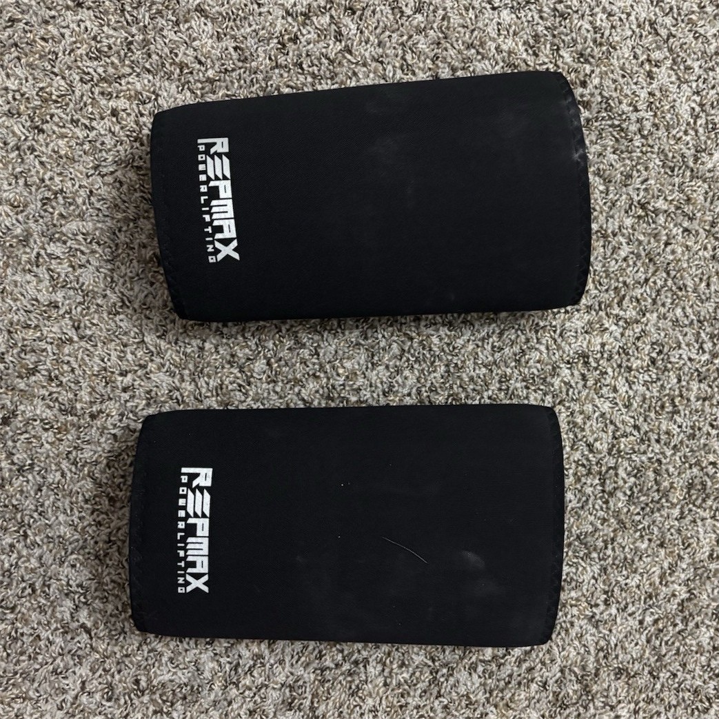 REPMAX Compression Knee Sleeves Set for Powerlifting, Black, 2-Pack