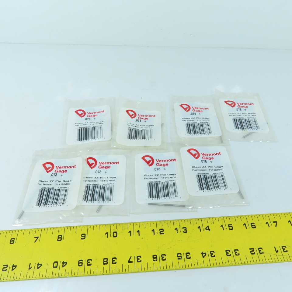 Vermont Gage 111107800 Class ZZ Individual Pin Gage .078"- Lot Of 8