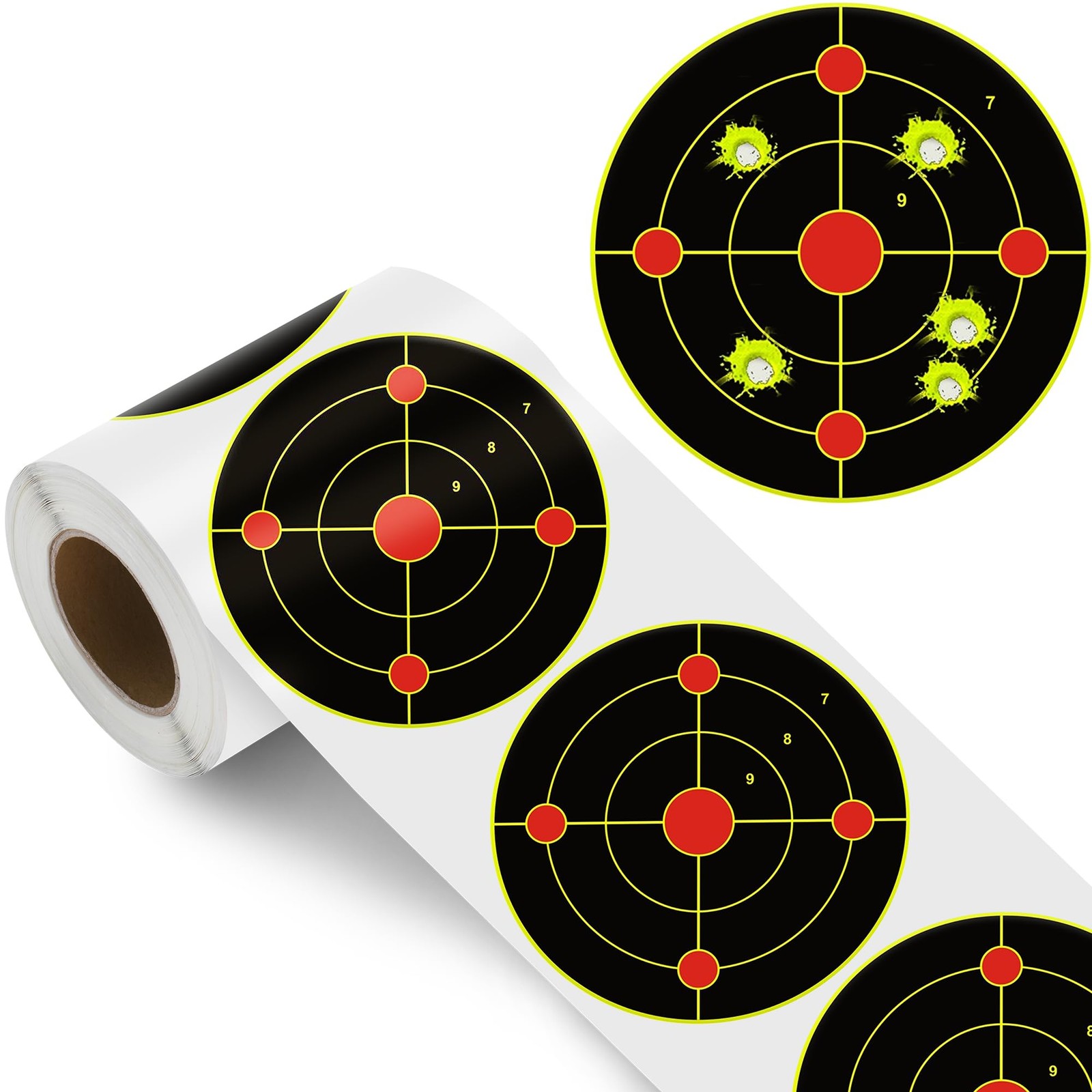 6 Inch 100 Pack Splatter Targets, Self-Adhesive Shooting 6", Circle-Yellow