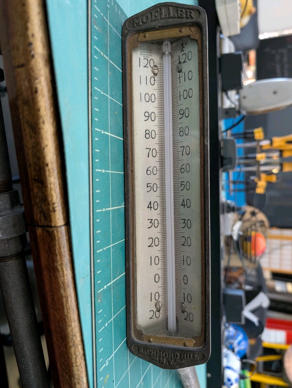 Works Vintage Moeller Industrial Temperature Gauge Richmond Hill, N.Y. !Charity!