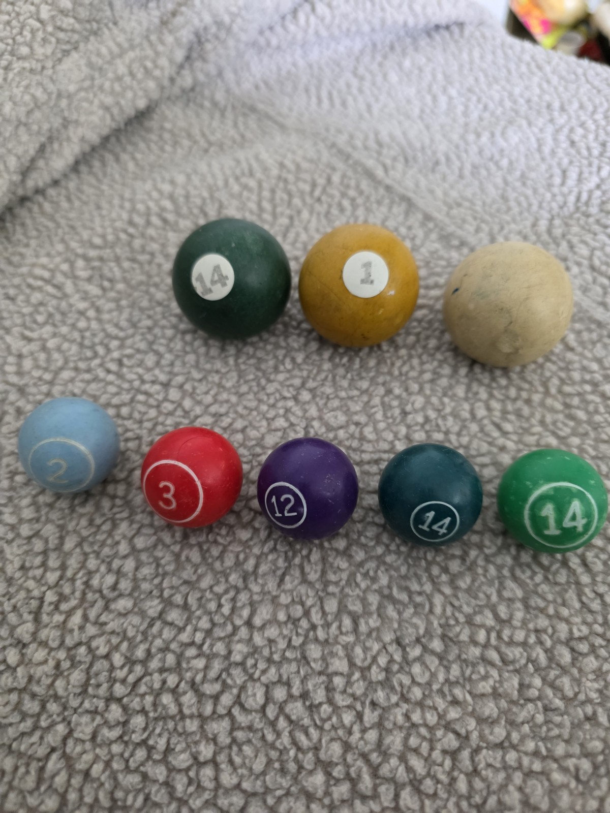Vintage random  1.5 inch and 1 inch Toy Cue Balls