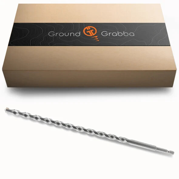 GroundGrabba Masonary Drill Bit 12 Inch Tungsten Tipped 1/2" x 12"