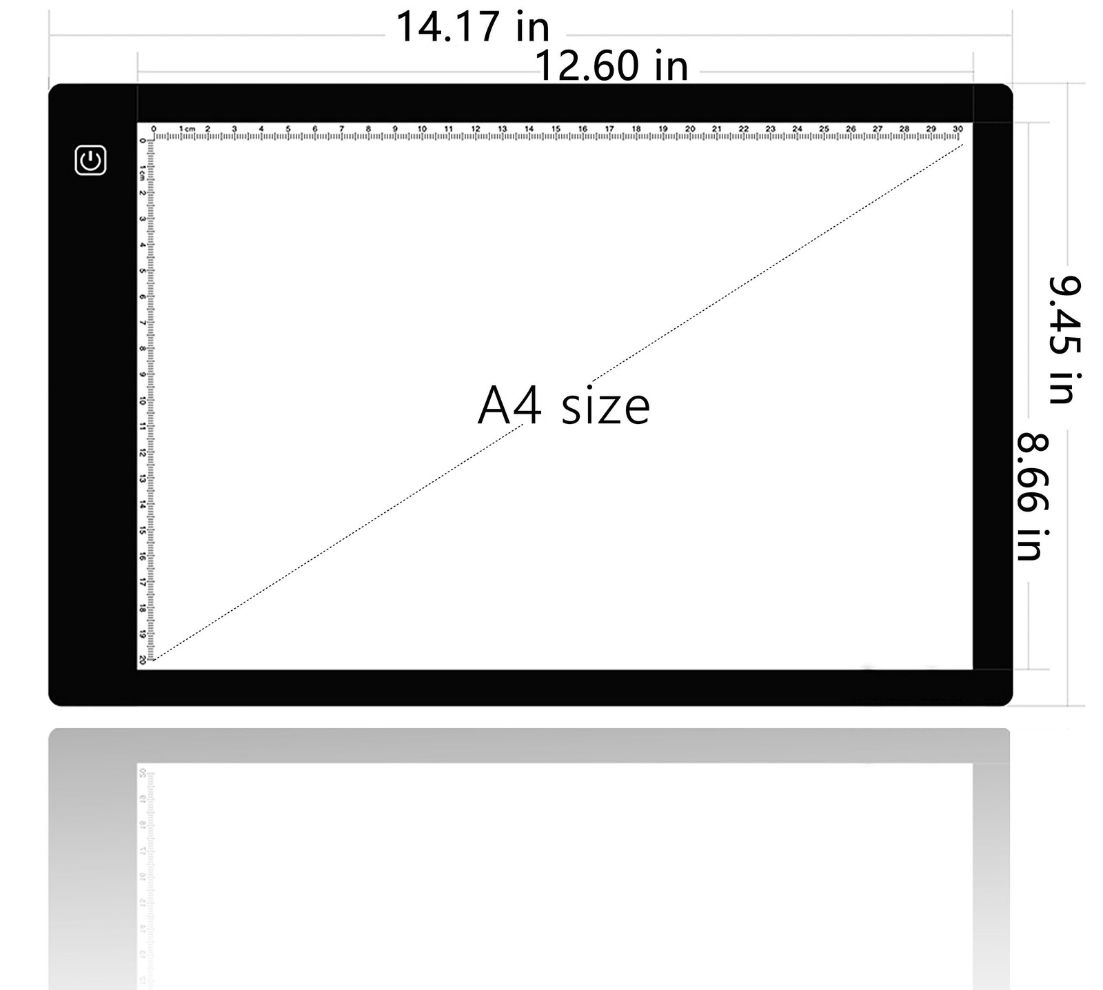A4 Ultra-Thin Portable LED tracing Light Box Dimmable Brightness A4P, Black