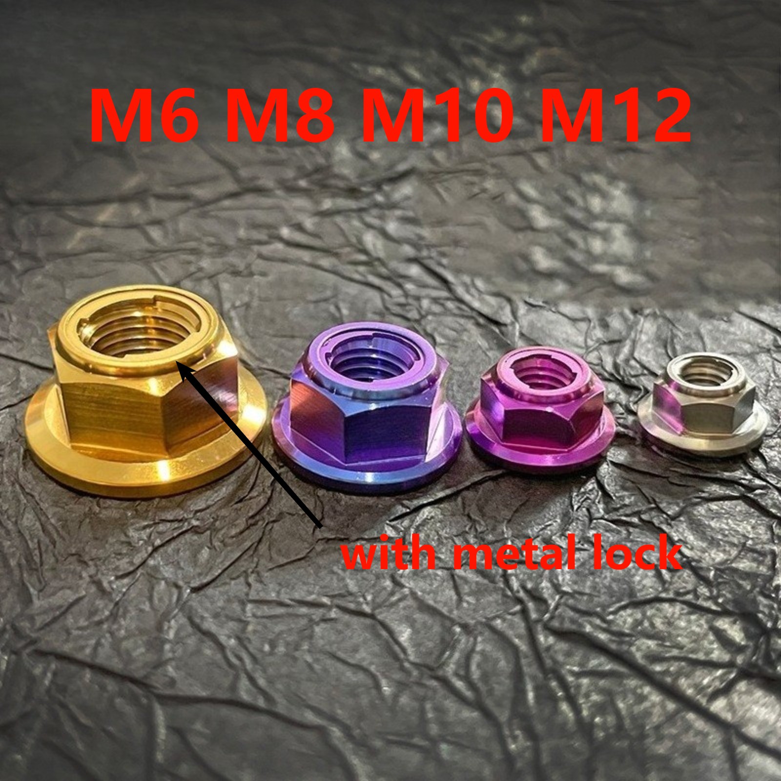 1Pcs Titanium Nut M5 M6 M8 M10 M12 Flange Metal Lock Nut for Bike Motorcycle Car