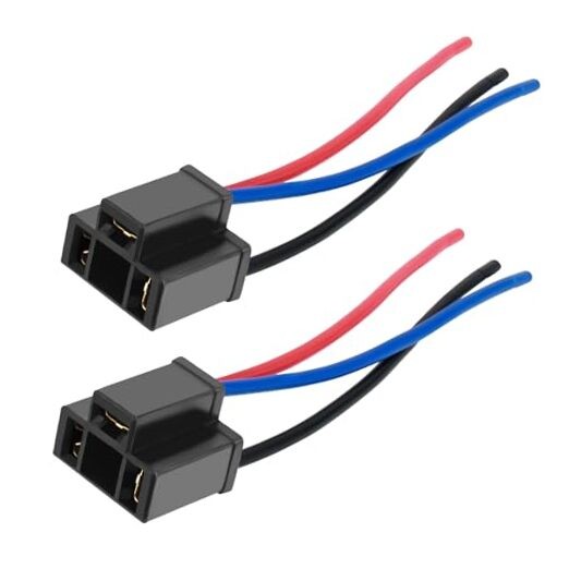 2PCS H4 Headlight Connector,12V 18AWG Headlight Socket with Female/2PCS