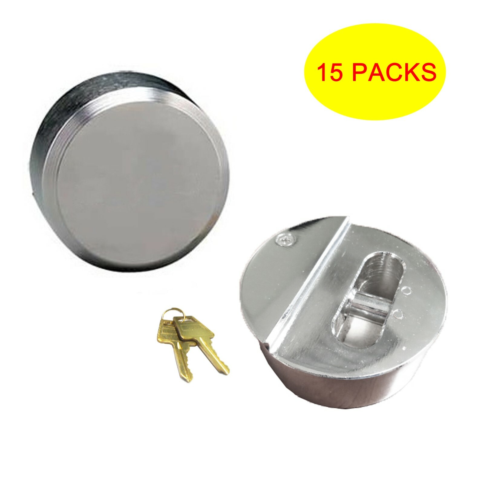 15 PCS Hidden Shackle Hockey Puck Padlock van & trailer door lock 2-7/8" 73mm