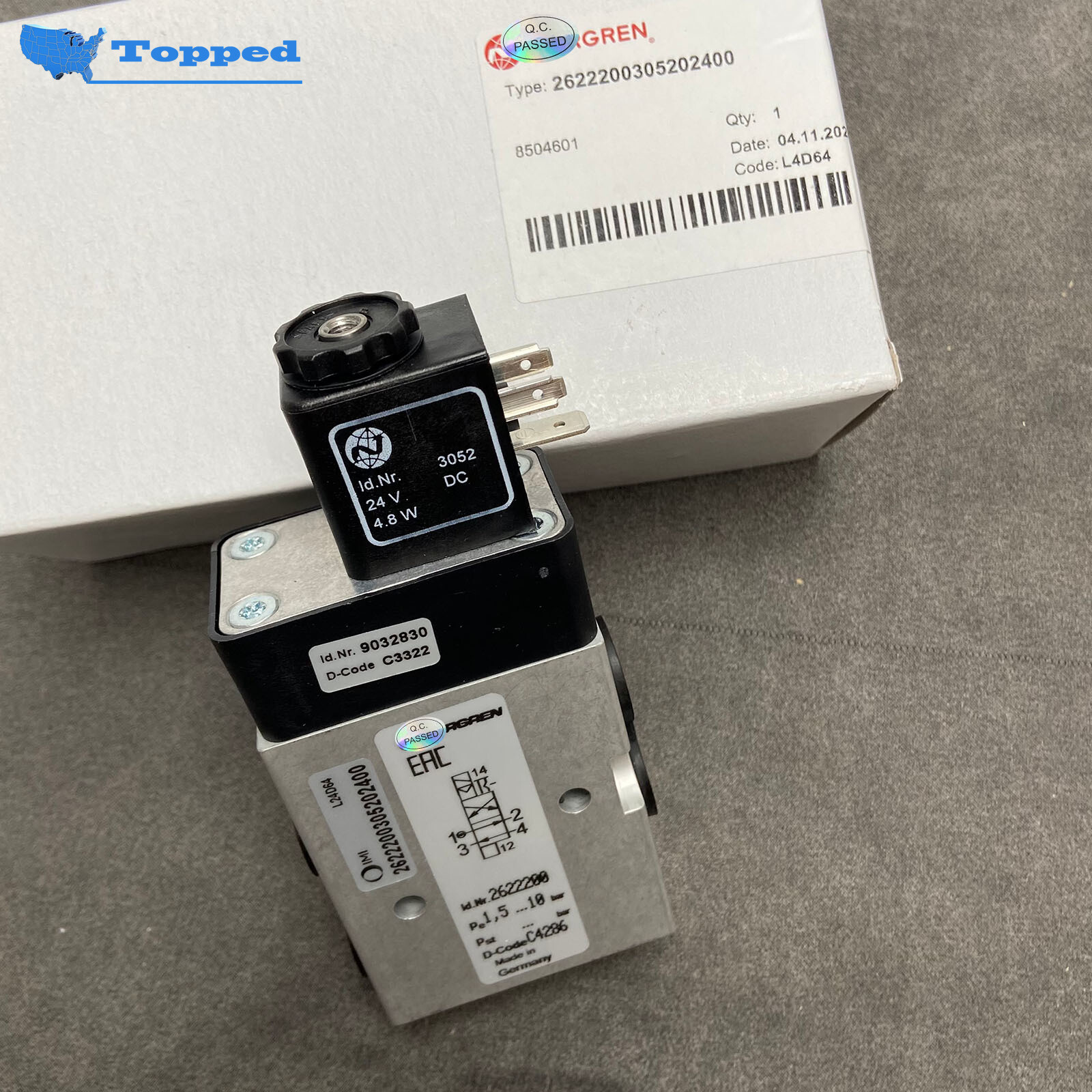Brand New 24V Solenoid Valve for 2622200 NORGREN