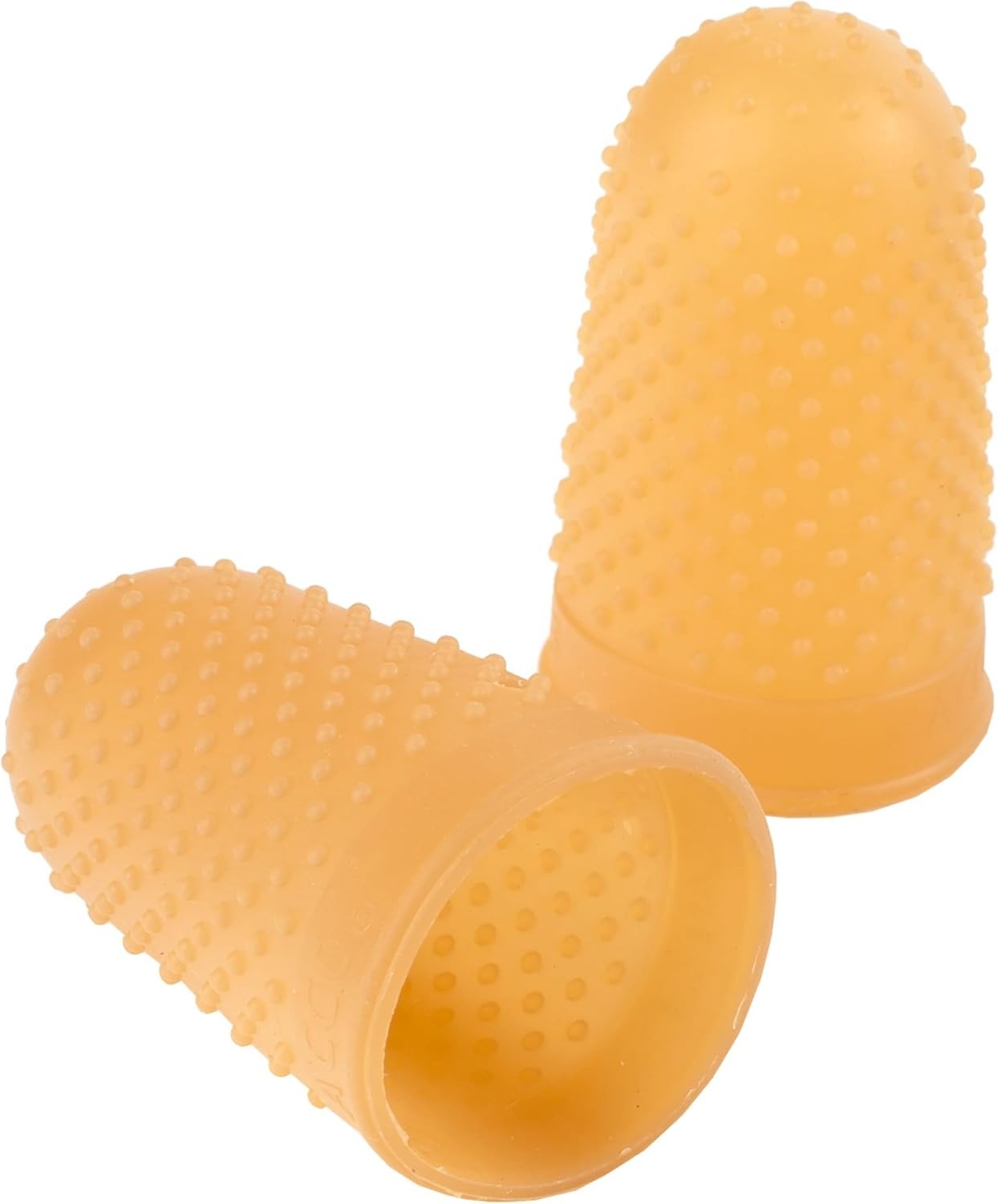 Superior Amber Rubber Finger Tips for Enhanced Grip - 12 Durable Units