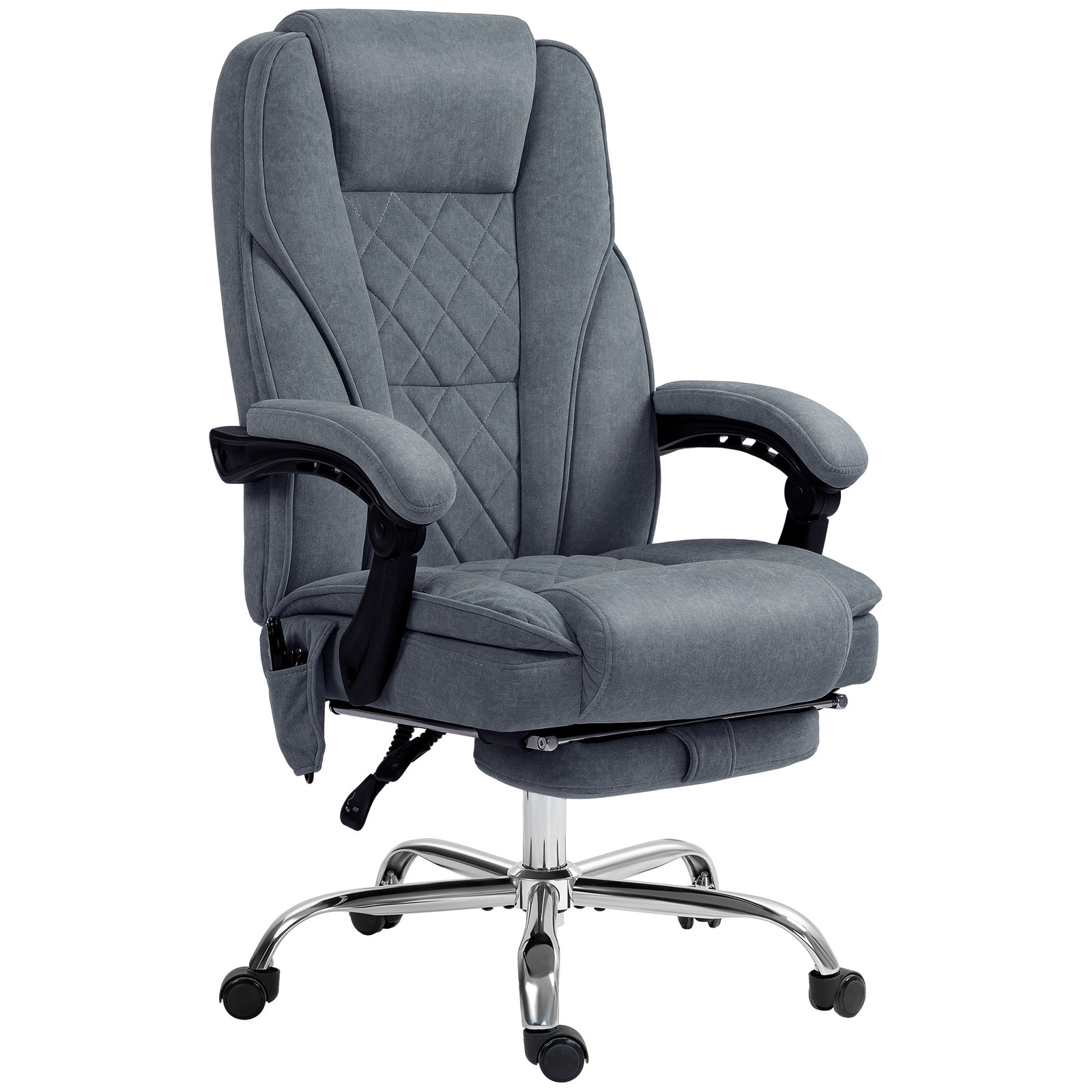 Massage Office Chair with Heat, Reclining, Footrest, Gray