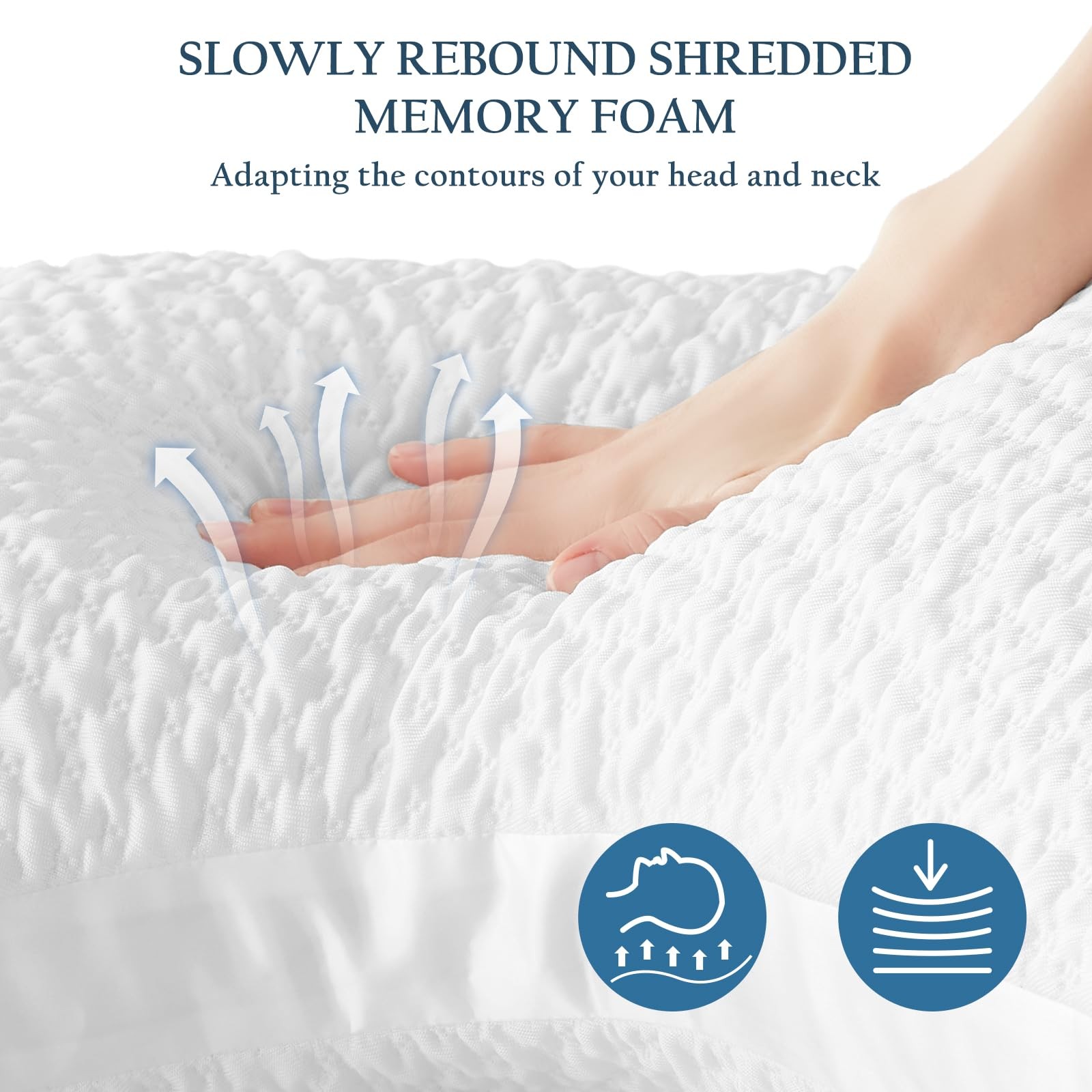 Side Sleeper Pillows for Adults, Adjustable Shredded Memory Foam Bed Pillows ...