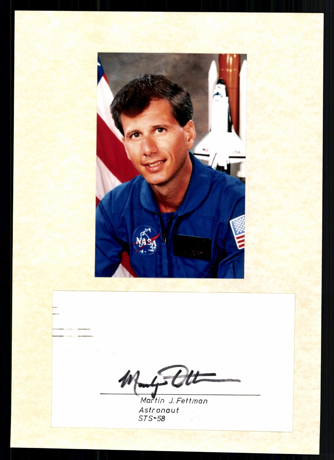 Martin J. Fettmann American Astronaut STS-58 Original Signed # G 44011