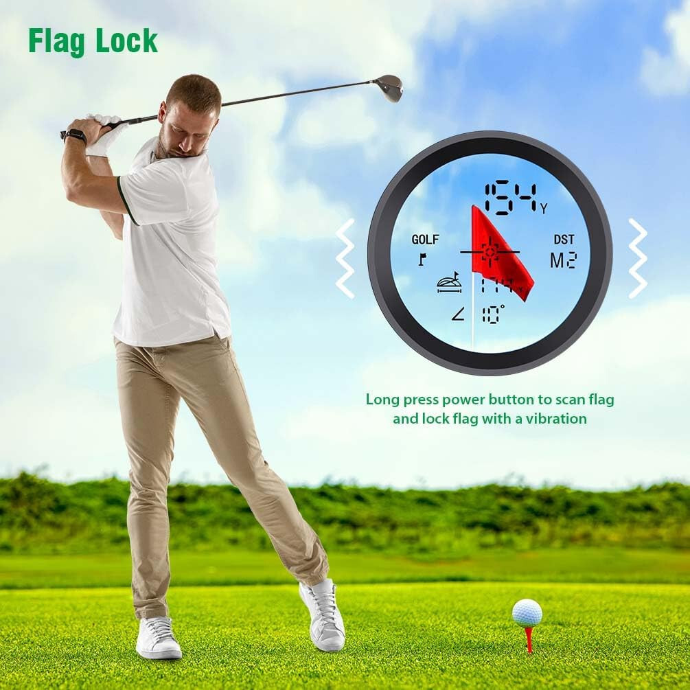 Solar Golf Laser Rangefinder 7X Magnify Slope Flag Pole Lock Vibration Magnet St
