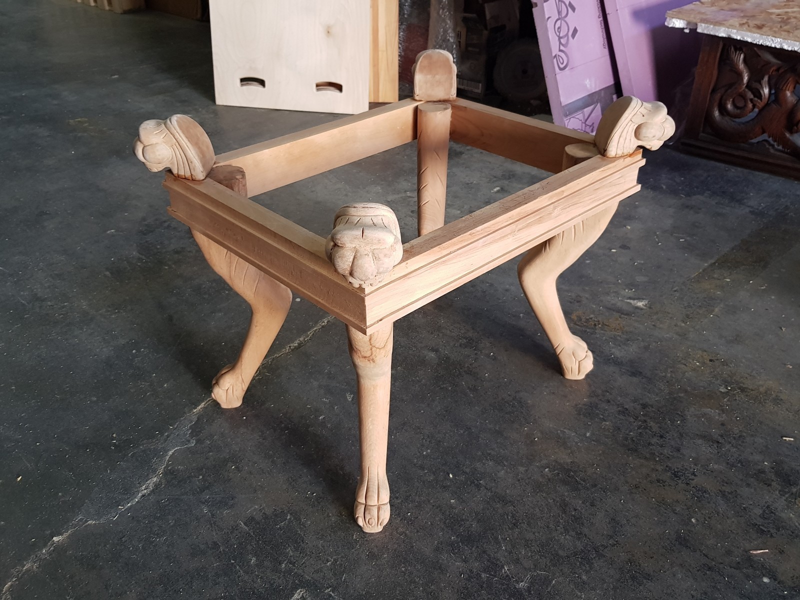 A WOOD CARVING RAW BEECH WOOD FRAME ONLY