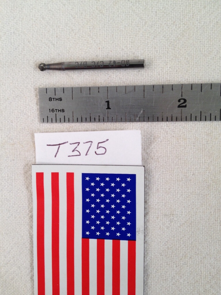 1 NEW FALCON / SGS 1/8" SH CARBIDE BURR SD-42 DOUBLE CUT. BALL. USA BUR -T375-