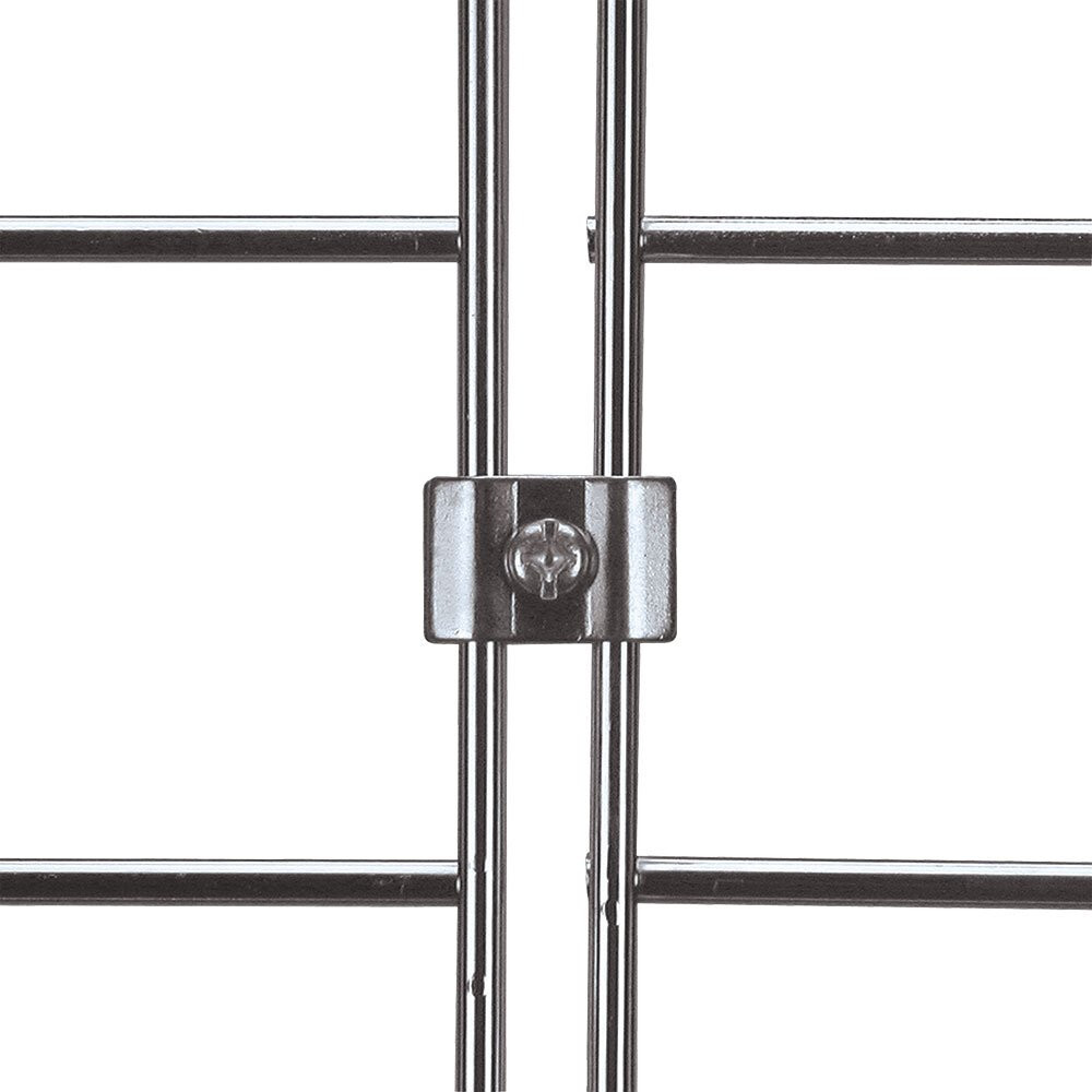 Set 4 Gridwall Panels 2' x 6' Grid Wall Display Chrome Panel Steel 9 Connectors