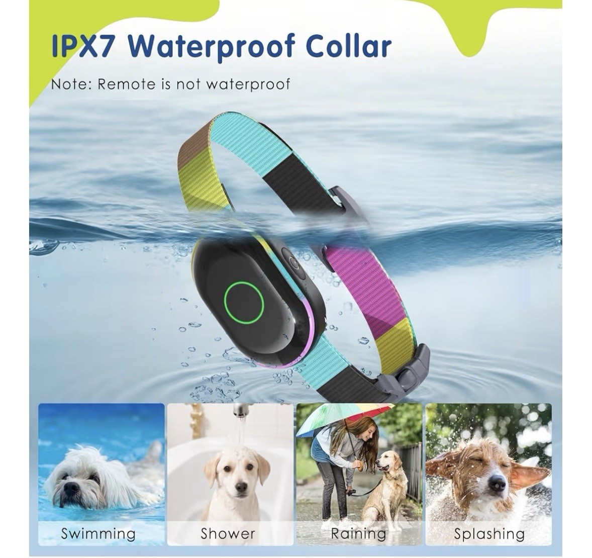 Dog Shock Collar Training Collar - White controller