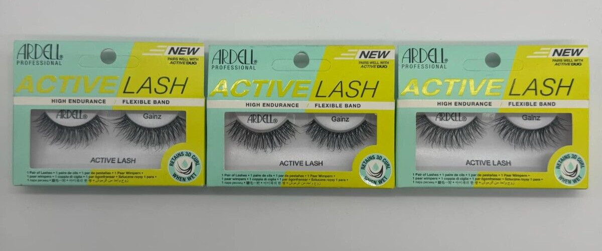 3PK Ardell Professional Gainz Active Lash ~ #64681 ~ FAST SHIPPING ~ NEW