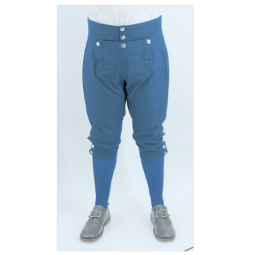 French Blue Wool Knee Breeches Size 52/XXXL
