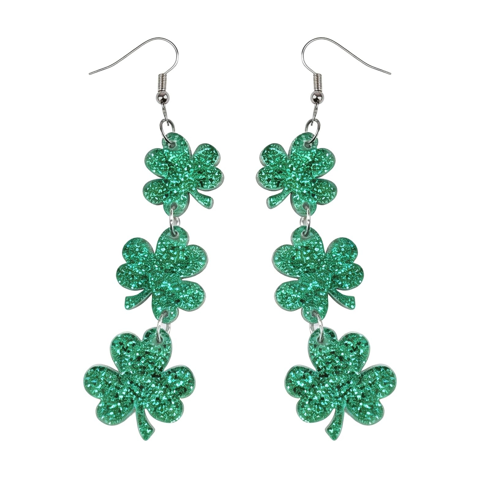 NEWHOOK St Patricks Day Earrings Green Shamrock St. Patrick'S Medium,