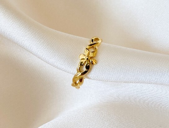 Solid Metal 925 Silver Infinity Flower Adjustable Toe Ring Yellow Gold Plated