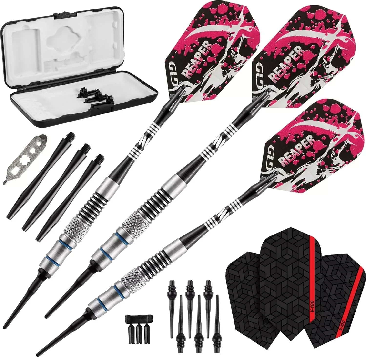 Viper Grim Reaper 80% Tungsten Soft Tip Darts with Storage/Travel Case, 18 Grams