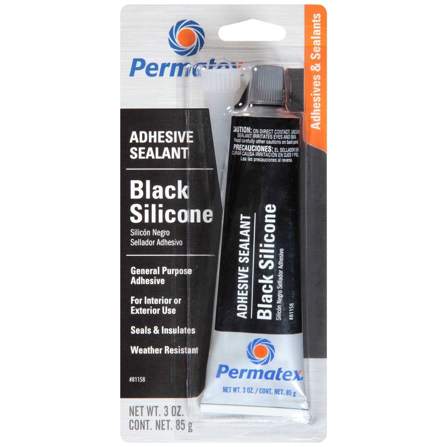 Permatex 81158 Black RTV Silicone Adhesive Sealant Gasket Maker 16B Auto 3 oz