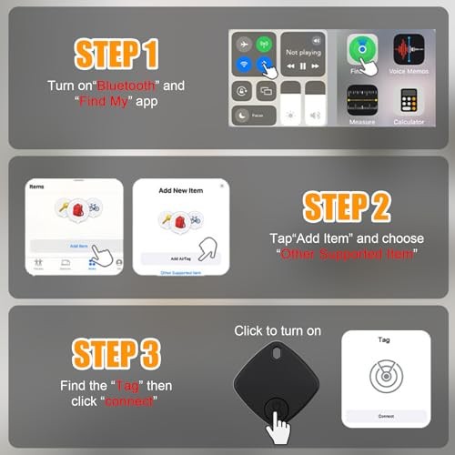 Tracker Tags-4 Pack, Bluetooth Tracker Work with Find My (iOS Only), Smart