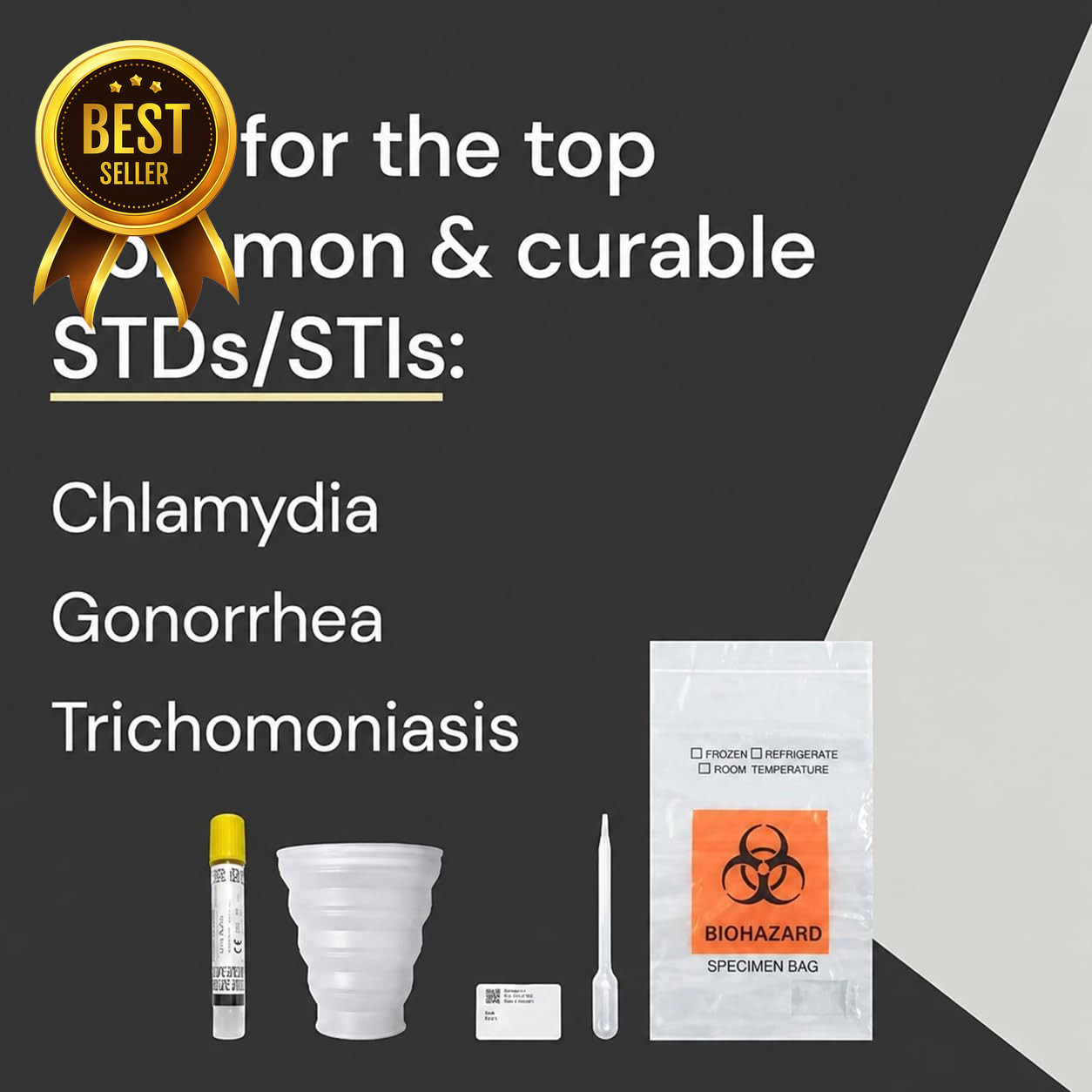 At Home STD Test Kit for Chlamydia Gonorrhea Trichomoniasis Lab Test Kit