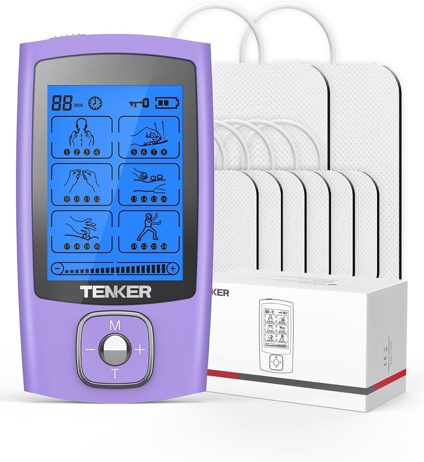 TENKER TENS Unit Muscle Stimulator, 24 Modes TENS EMS Machine for Pain Relief