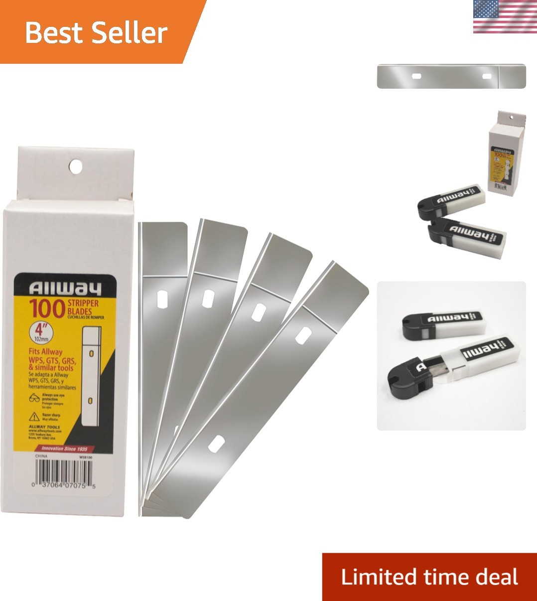 Durable 4-Inch Replacement Scraper Blades - Heavy Duty 100 Pack for Industry Use