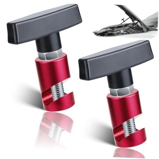 2 PCS Car Hood Prop Struts Clamp, Hood Strut Clamp, Car Lift Support 2 Pcs Red