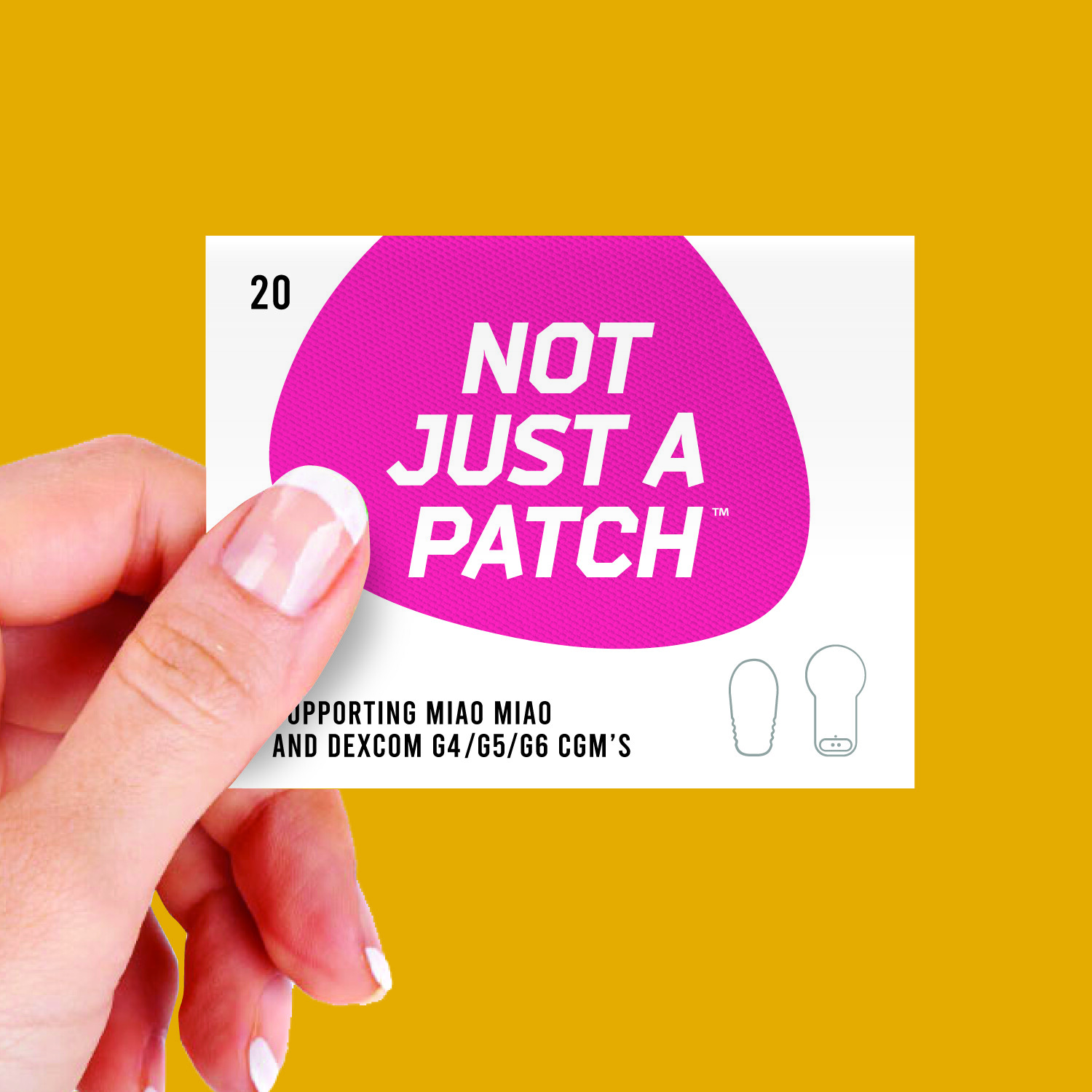 Not Just a Patch CGM Patch Dexcom G4/G5/G6 or MiaoMiao Libre Pink 20 Pack