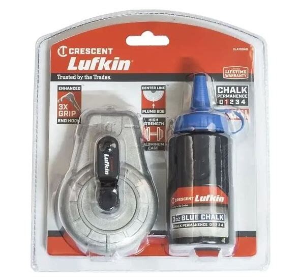 Crescent Lufkin 100' Aluminum Chalk Reel with Blue Chalk