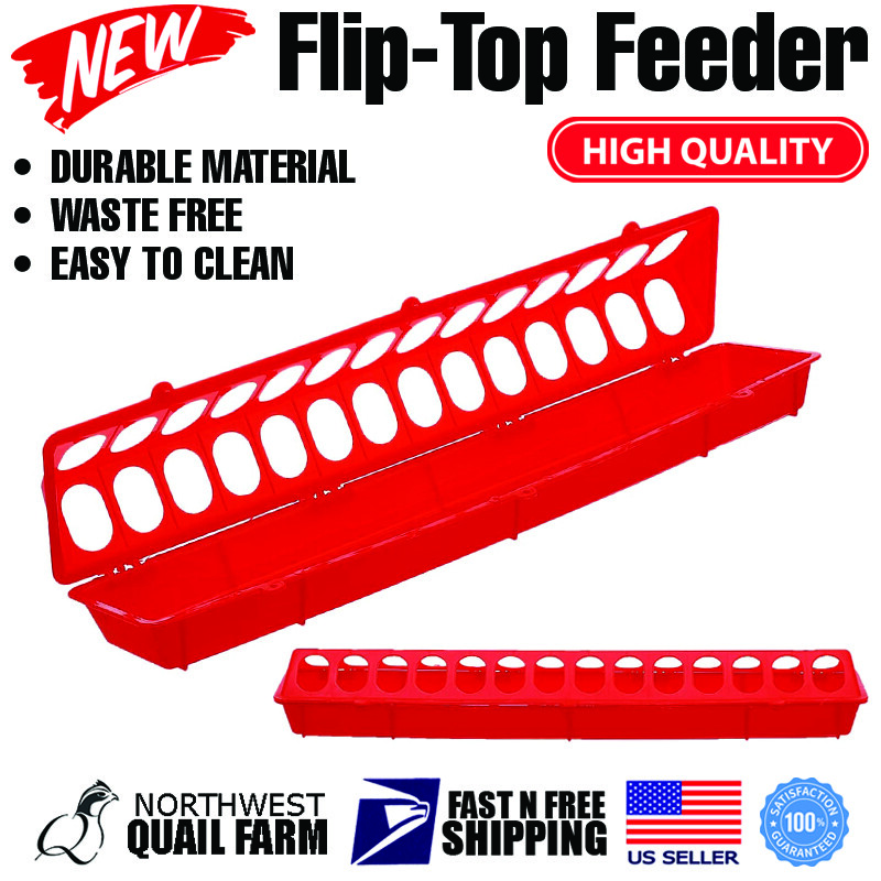 Flip Top Poultry Chick Chicken Birds Feeder 28 Holes
