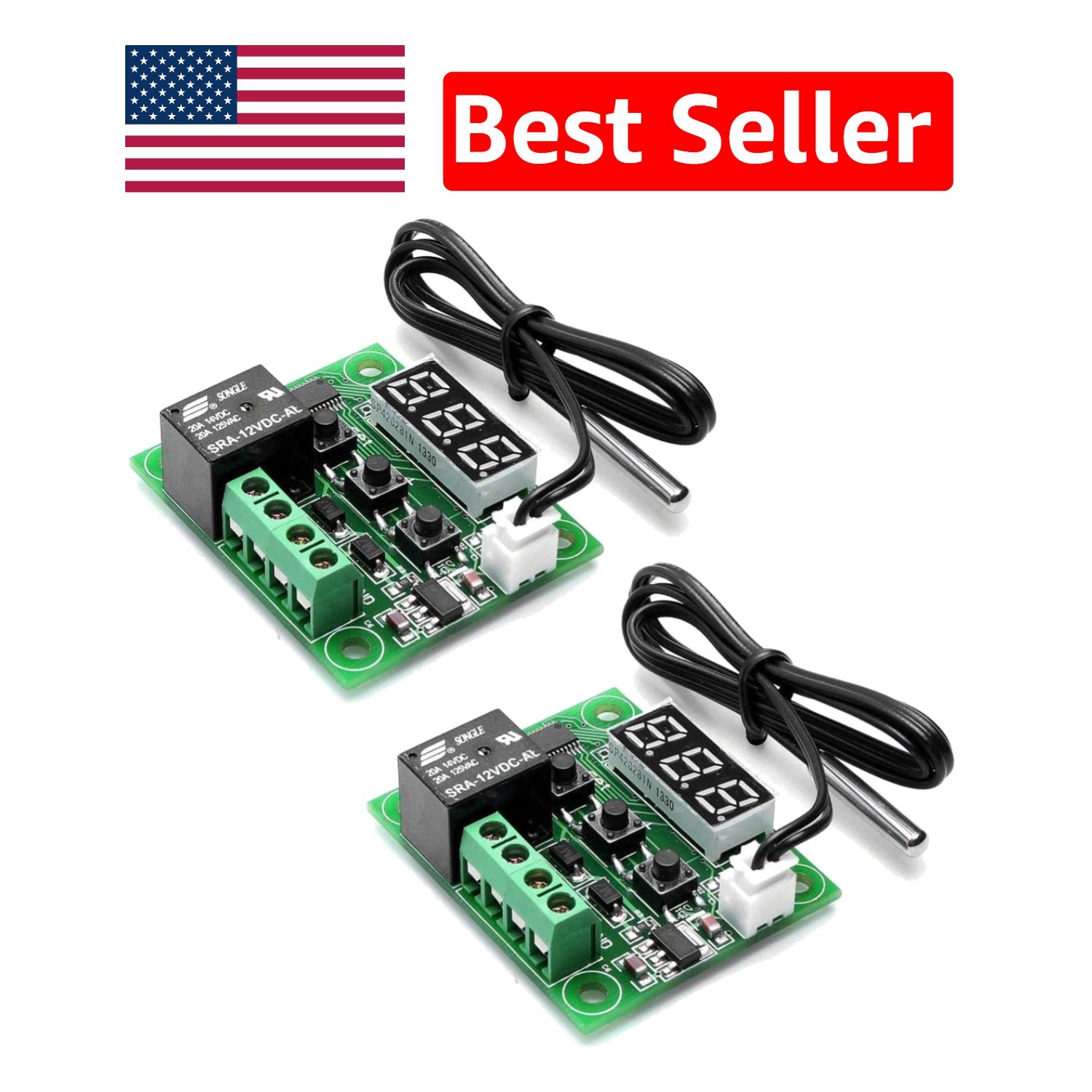 12V Digital Thermostat Controller with Waterproof Design - Accurate -50 to 110°C