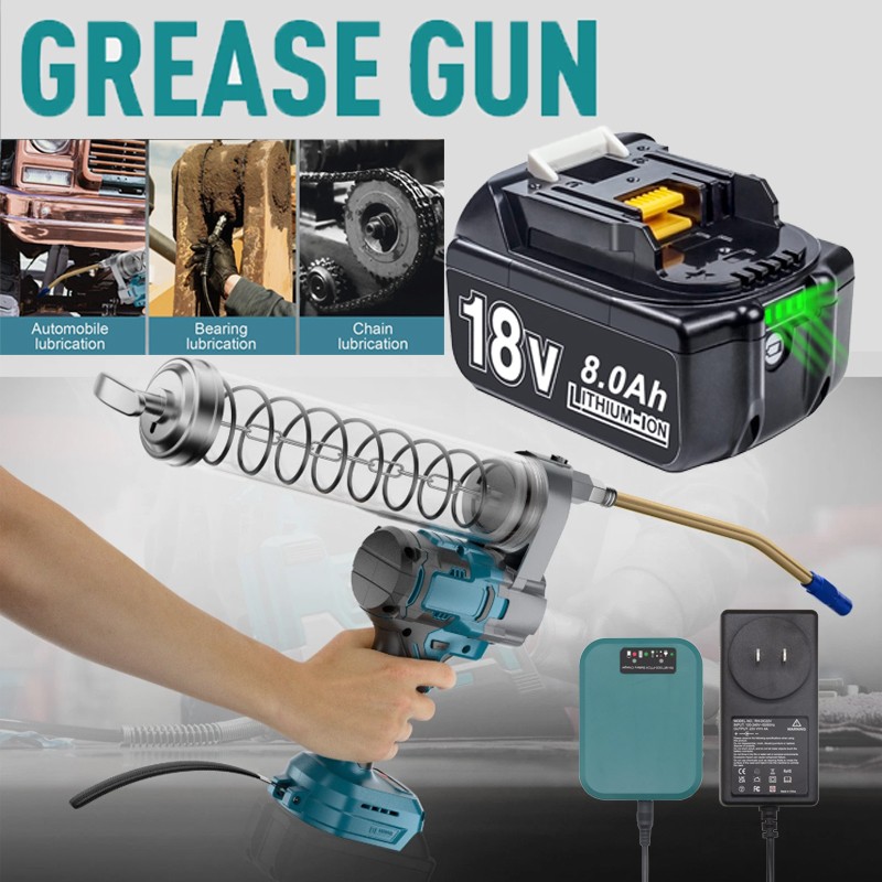 12000PSL Cordless Grease Gun Car Tool For Makita 18V Battery BL1830 / Charger