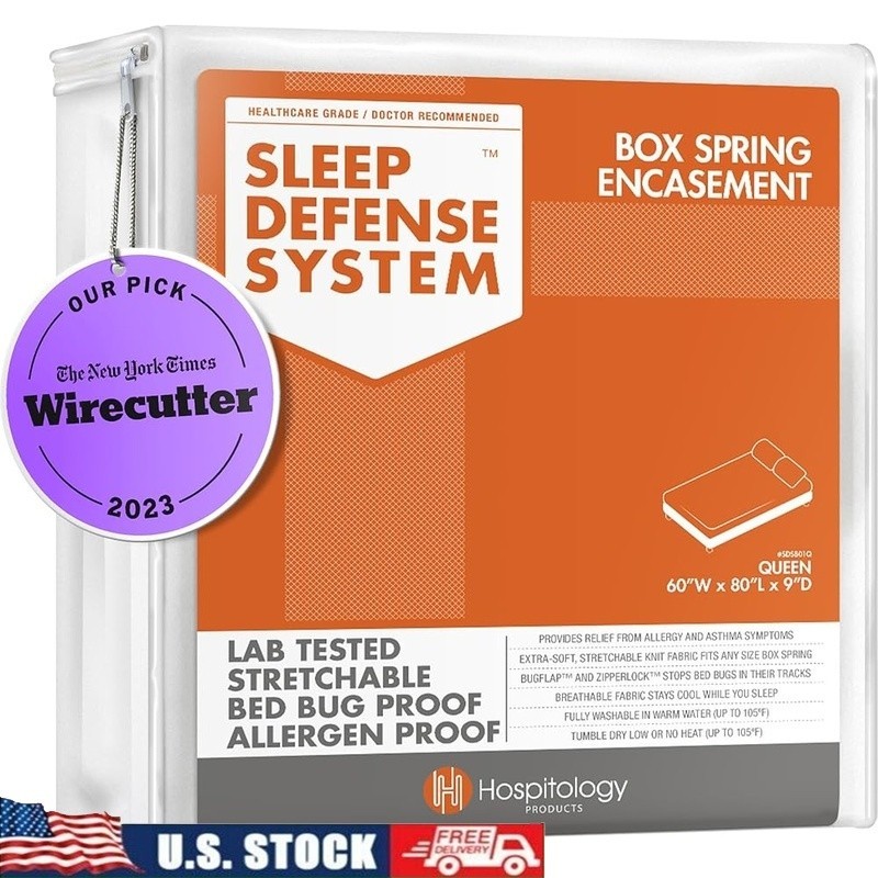 Hypoallergenic Box Spring Cover Easy Install Stretchable Polyester Fabric New