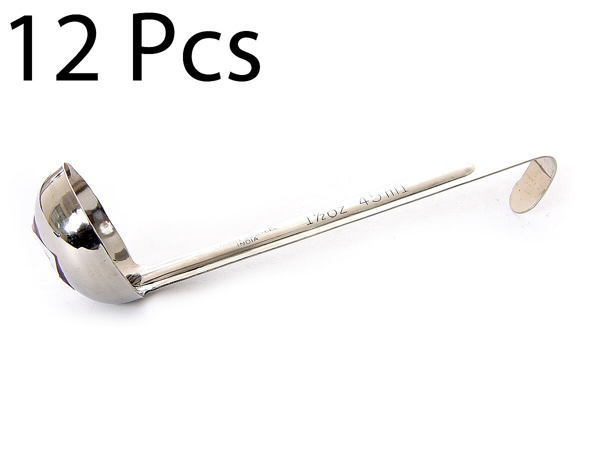 12 Pcs Of 1-1/2 Oz. Measuring Ladle Short Handle Commercial Stainless Steel