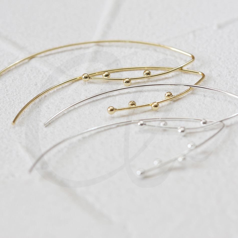 One Piece Plated Brass Earring Finding-Earring Hook-Earring Hoop 50x22mm (4650C)