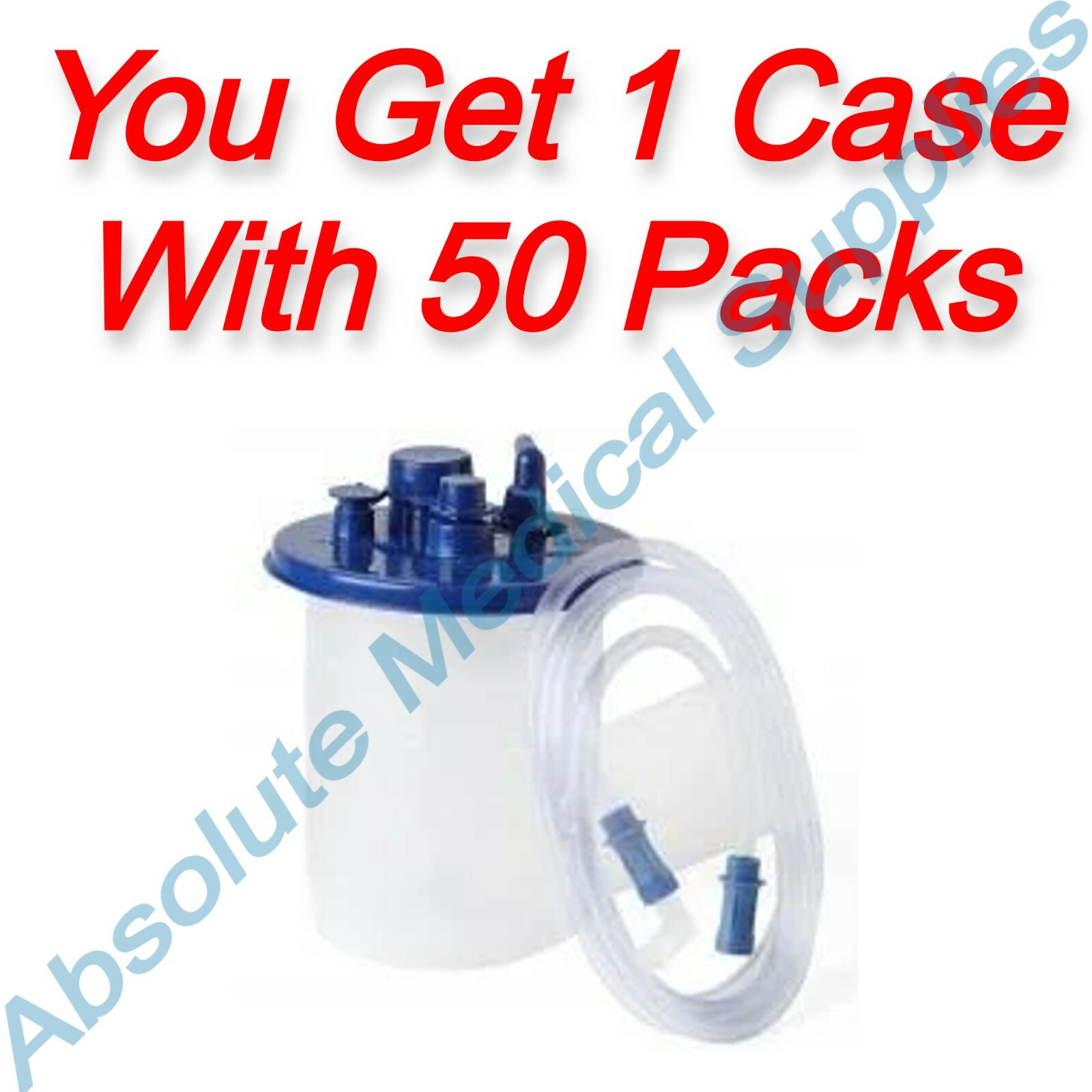 *50-Packs* Medline Soft Suction Canister Liner With Tubing 6' x 1/4" OR916K