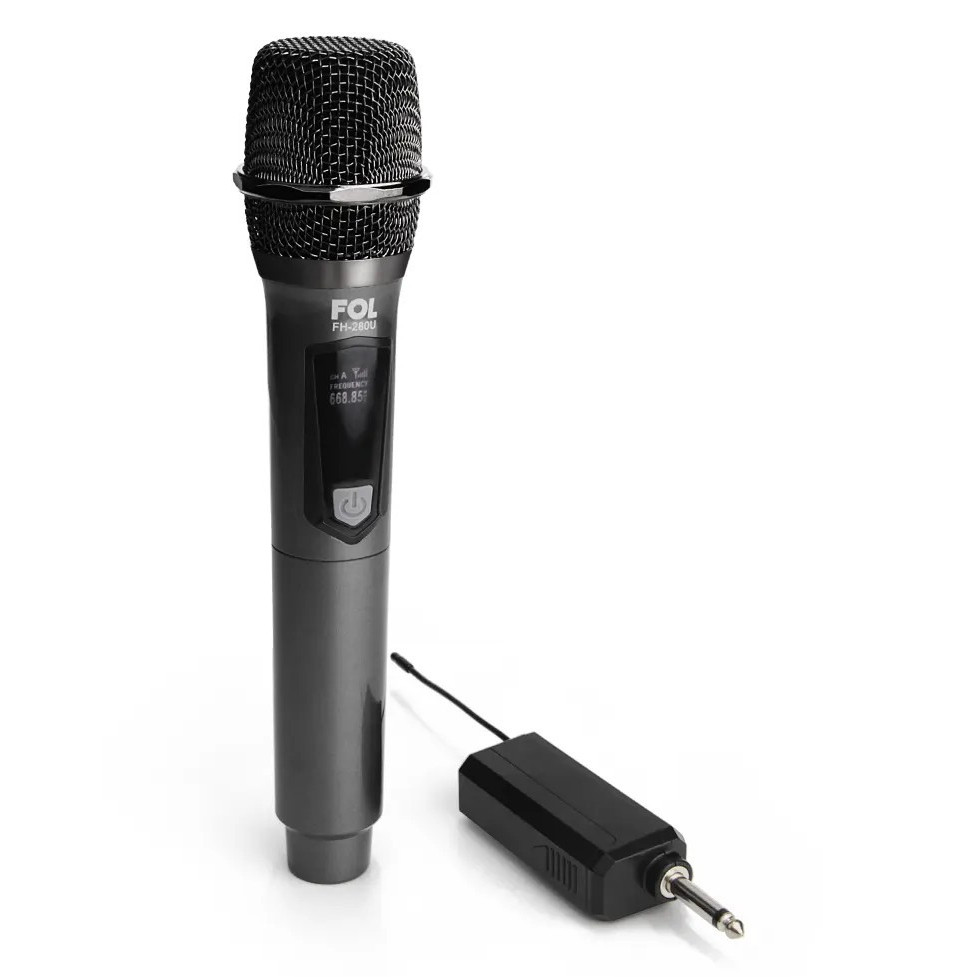 FOL FH-280U Wireless Rechargeable Karaoke Handheld Mic 6.35mm TRS Black