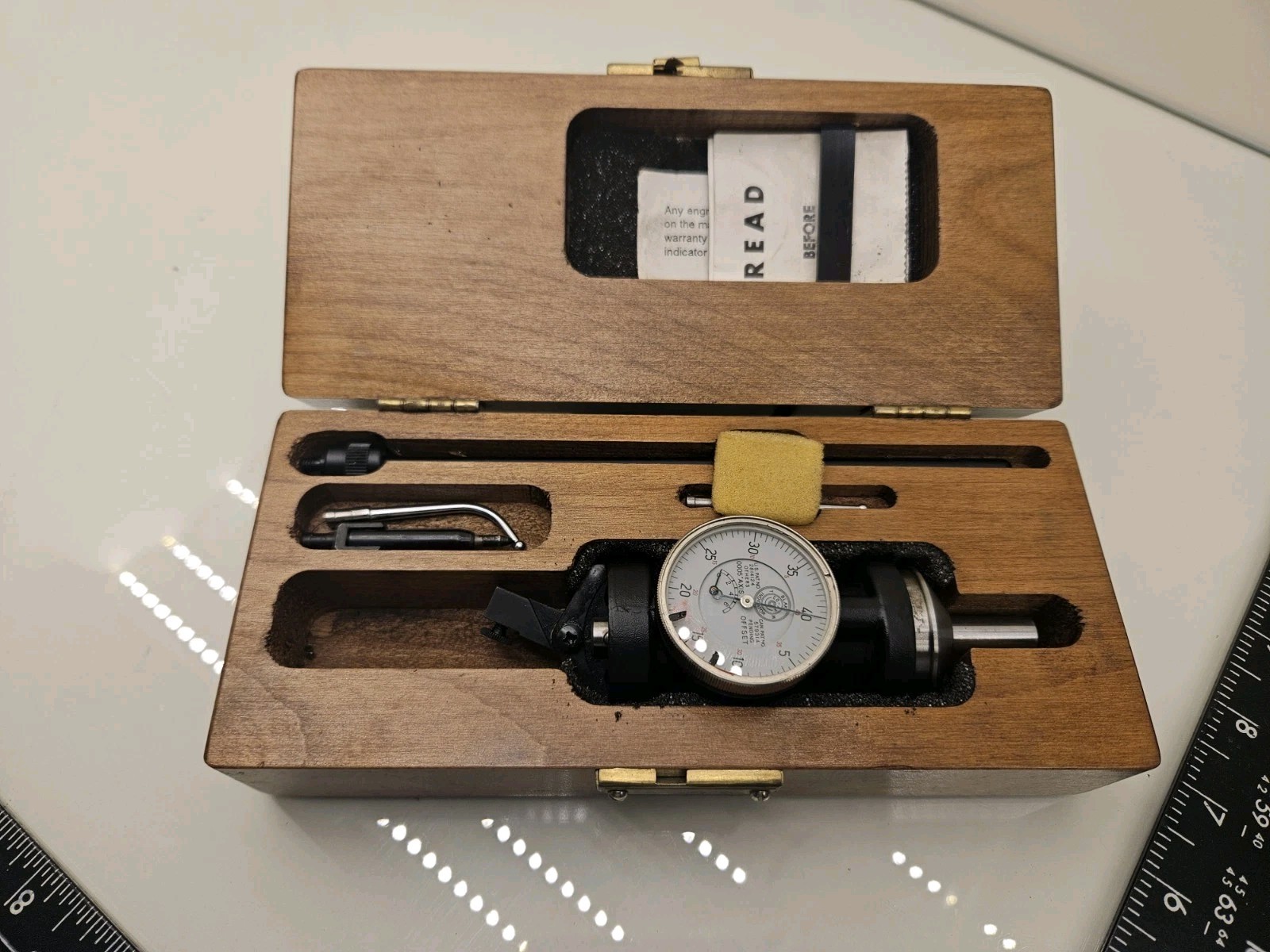 Blake Co-Ax indicator set with wood case .0005 Machinist Tools