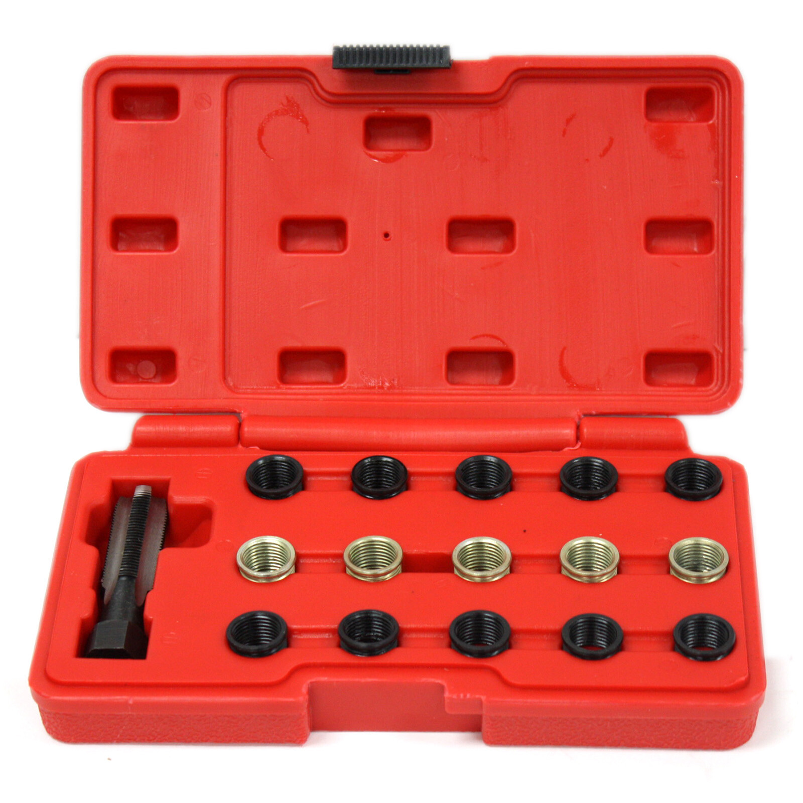 16pc Spark Plug Thread Repair Rethreading Tool Kit M16 Threaded Coil Insert