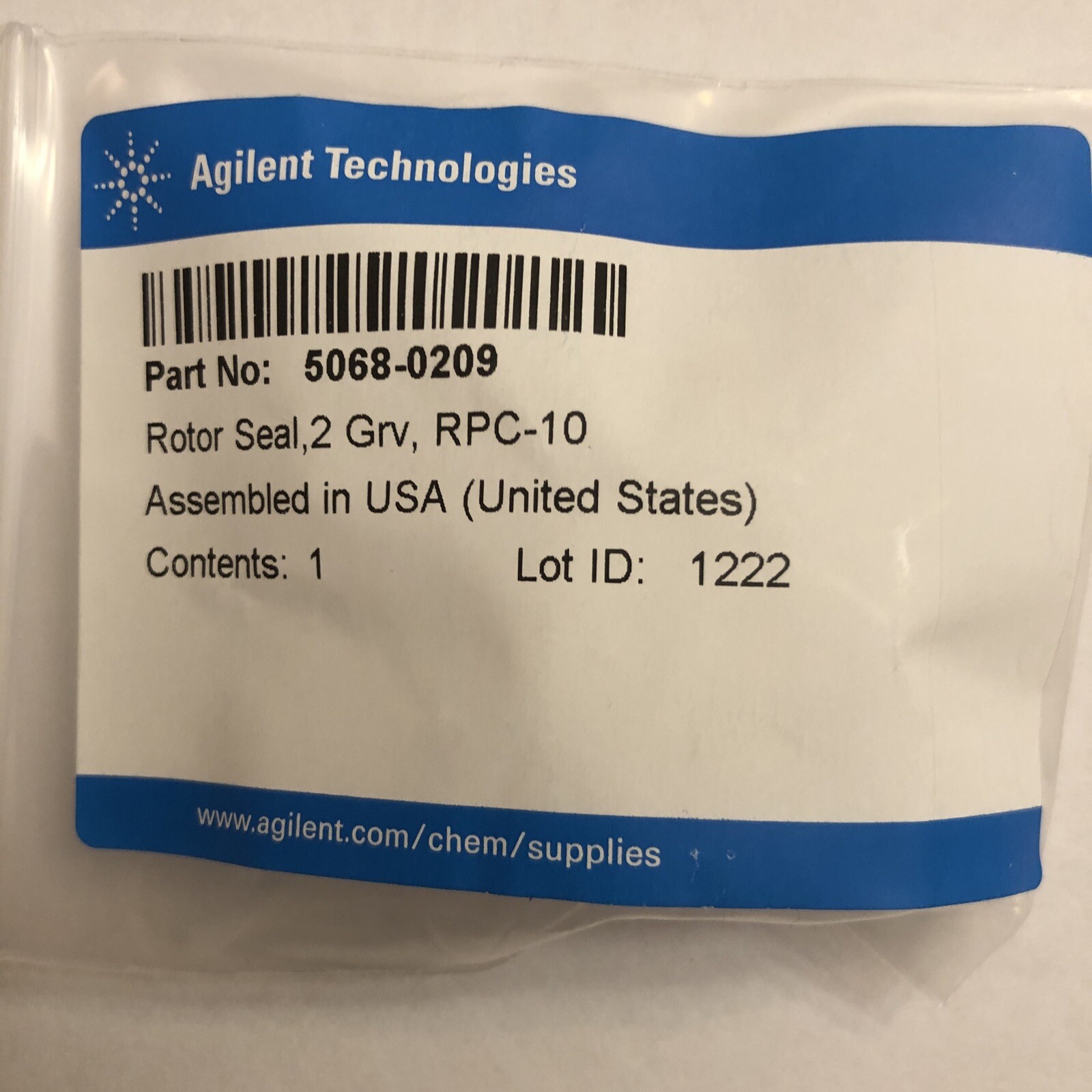 Agilent 5068-0209  Rotor seal, 2 grove, elongated groove, for 1260 Infinity II m
