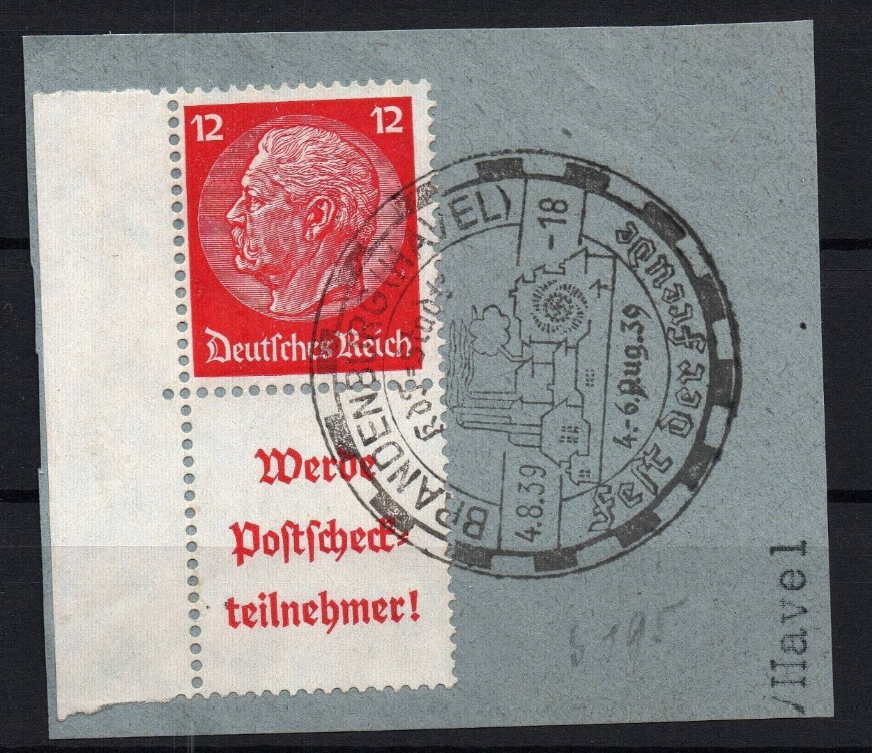 Dt. Reich se-tenant Michel No. S 197 LR, stamped